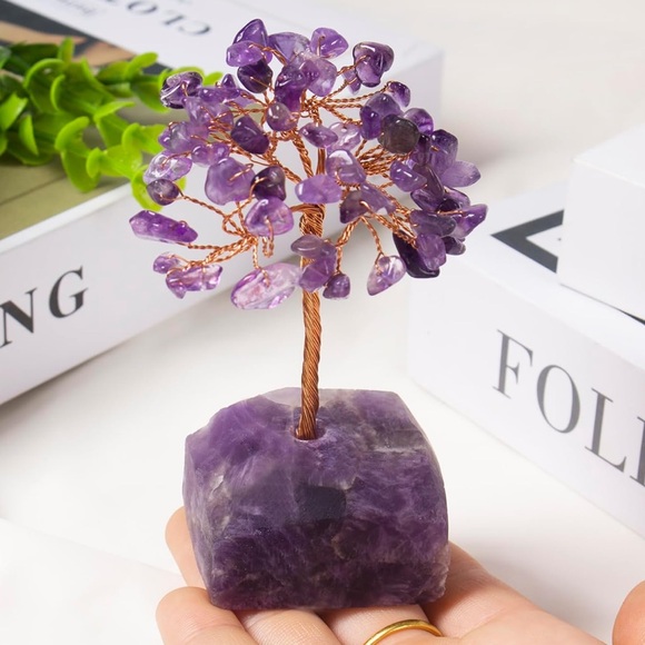 Hand Crafted Other - 🆕New Feng Shui Healing Amethyst Crystal Gemstone Tree. 4-5inches